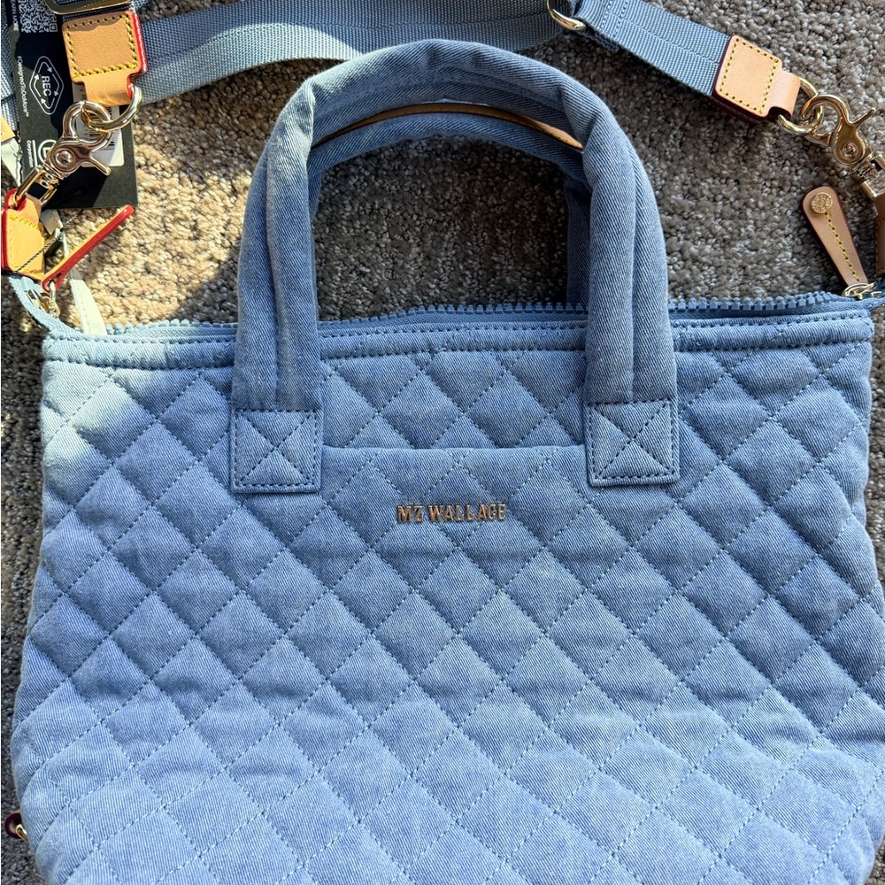 MZ Wallace Light Blue Quilted Tote